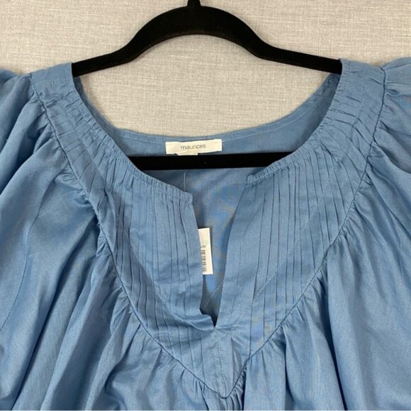 NEW Maurices Babydoll Top Sz XL Cotton Blue - Picture 3 of 8